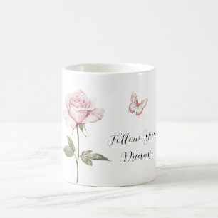 Roze Roze Witte Vlinder Dromen Koffiemok