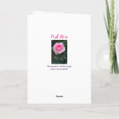 Roze roze witte Wenskaart Bedankkaart (Achterkant)