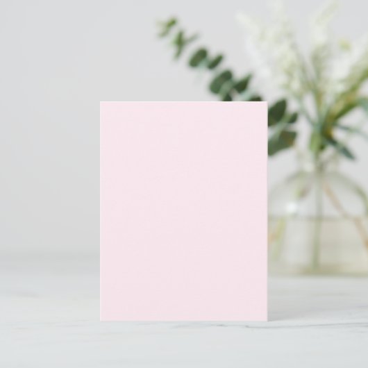 Roze Roze Zacht Bord Wit Pastel Effen Kleur Briefkaart (Staand voorkant)