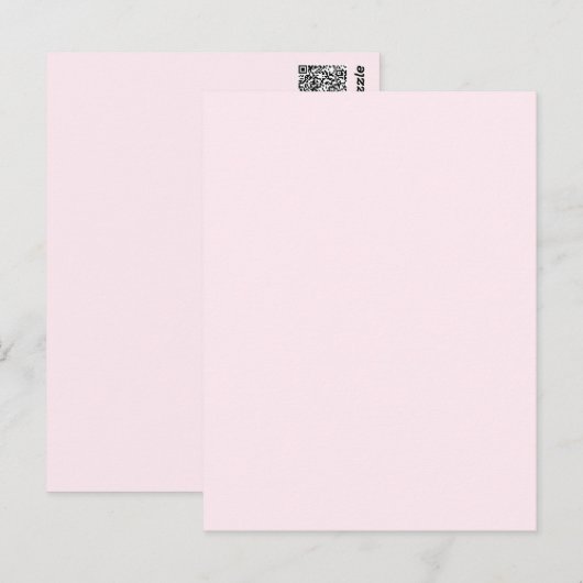 Roze Roze Zacht Bord Wit Pastel Effen Kleur Briefkaart (Voorkant / Achterkant)