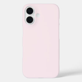 Roze Roze Zacht Bord Wit Pastel Effen Kleur iPhone 16 Hoesje