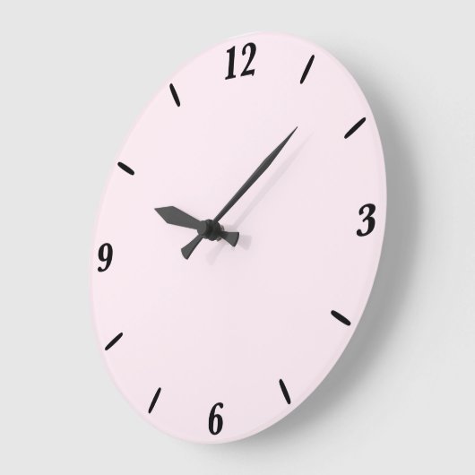 Roze Roze Zacht Bord Wit Pastel Effen Kleur Grote Klok (Hoek)