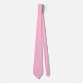 Roze Roze Zacht Bord Wit Pastel Effen Kleur Stropdas (Voorkant)