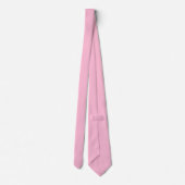 Roze Roze Zacht Bord Wit Pastel Effen Kleur Stropdas (Achterkant)