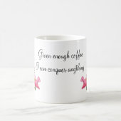  roze, roze zijkant, aangepaste tekst koffiemok (Center)