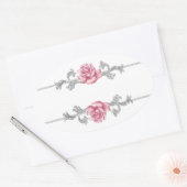Roze Roze Zilver Jewel Wit Envelop Seal Sticker (Envelop)