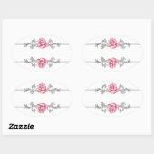 Roze Roze Zilver Jewel Wit Envelop Seal Sticker (Vel)