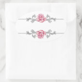 Roze Roze Zilver Jewel Wit Envelop Seal Sticker (Tas)