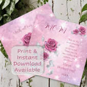 Roze Roze Zilveren Blad Sprankelend Gelukkige Moed Feestdagenkaart