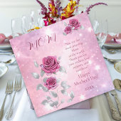 Roze Roze Zilveren Blad Sprankelend Gelukkige Moed Feestdagenkaart