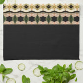 Roze Roze Zwart en Taupe Theedoek (Gevouwen)