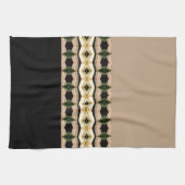 Roze Roze Zwart en Taupe Theedoek (Horizontaal)