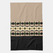 Roze Roze Zwart en Taupe Theedoek (Verticaal)