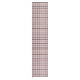 Roze Roze Zwart Geruit Klassiek Patroon Korte Tafelloper