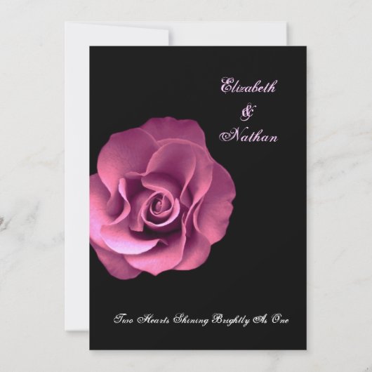 Roze roze zwarte achtergrond Weddenschap Kaart (Achterkant)