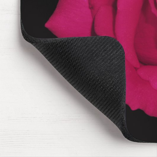 Roze roze, zwarte achtergrondmousepad (geschenken) muismat (Hoek)