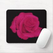 Roze roze, zwarte achtergrondmousepad (geschenken) muismat (Met muis)
