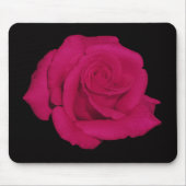 Roze roze, zwarte achtergrondmousepad (geschenken) muismat (Voorkant)