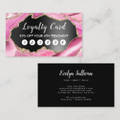 roze roze zwarte folieband visitekaartje (Voorkant / Achterkant)