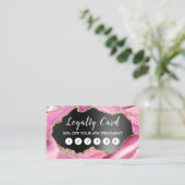 roze roze zwarte folieband visitekaartje (Staand voorkant)