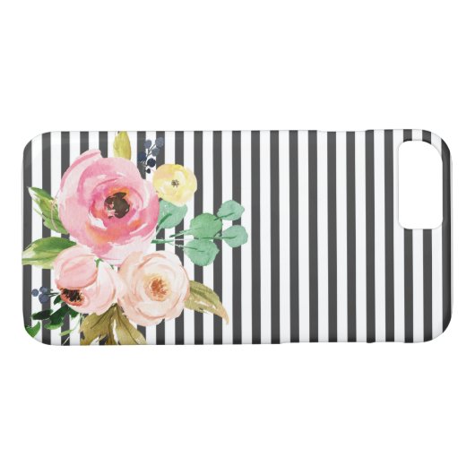 Roze roze zwarte streep Case-Mate iPhone case (Achterkant (Horizontaal))