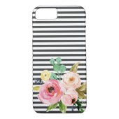 Roze roze zwarte streep Case-Mate iPhone case (Achterkant)