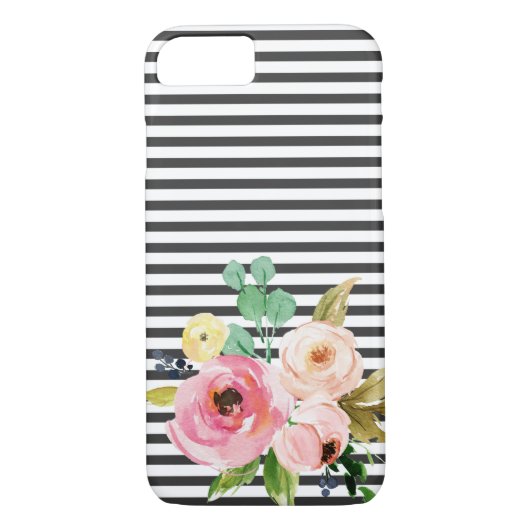 Roze roze zwarte streep Case-Mate iPhone case (Achterkant)