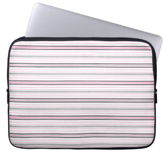 Roze, roze, zwarte strepe laptophoes laptop sleeve
