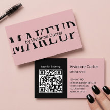 Roze Roze Zwarte Visagist Salon QR-code
