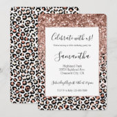 Roze roze zwarte witte luipaard glitter Sparkle  Kaart (Voorkant / Achterkant)