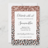 Roze roze zwarte witte luipaard glitter Sparkle  Kaart (Voorkant)