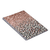 Roze roze zwarte witte luipaard glitter Sparkle Notitieboek (Rechterzijde)