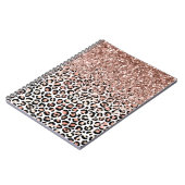 Roze roze zwarte witte luipaard glitter Sparkle Notitieboek (Linkerzijde)