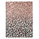 Roze roze zwarte witte luipaard glitter Sparkle Notitieboek (Voorkant)