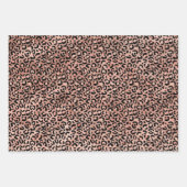 Roze roze zwarte witte luipaard inpakpapier vel (Voorkant 3)