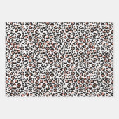Roze roze zwarte witte luipaard inpakpapier vel (Voorkant)