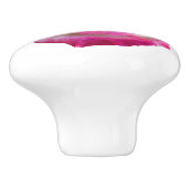 Roze Rozekast Kabinetknop met Bloemmotief Keramische Knop (Zijkant)