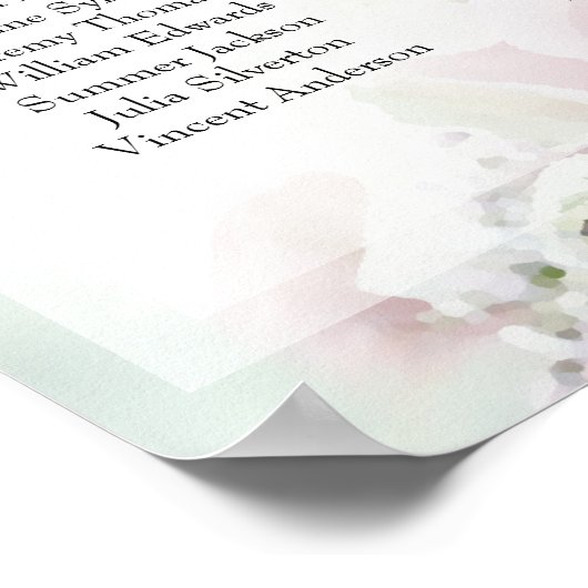 Roze rozen 10 Tafel-weddenschapenkaart Poster (Hoek)