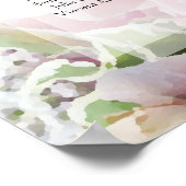 Roze rozen 16 Tafel-weddenschapenkaart Poster (Hoek)