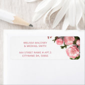 Roze Rozen 3D Bloemen | Trouwen Etiket (Insitu)