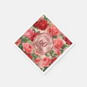  Roze Rozen 60 en fantastische verjaardag Servet (Hoek)