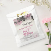  Roze Rozen 80ste Verjaardag Bedankzakje (Gezegeld)