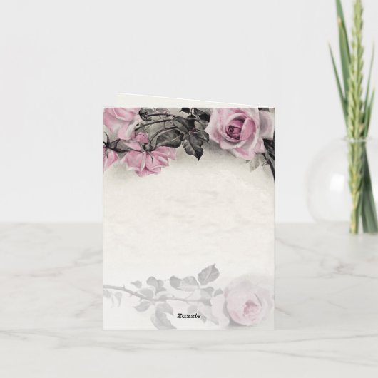  Roze Rozen 80ste Verjaardag Dank u Bedankkaart (Achterkant)