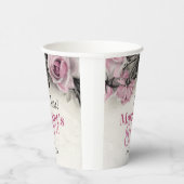  Roze Rozen 80ste Verjaardag Papieren Bekers (Rechts)