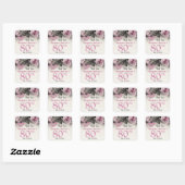 Roze Rozen 80ste Verjaardagsgunst Vierkante Sticker (Vel)