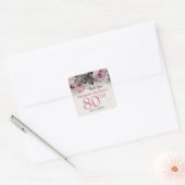 Roze Rozen 80ste Verjaardagsgunst Vierkante Sticker (Envelop)