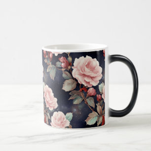 Roze rozen aan de donkere hemel magische mok