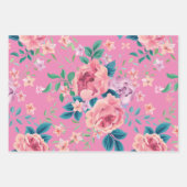 Roze  rozen aangepaste achtergrond inpakpapier vel (Voorkant)