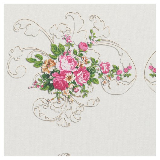 Roze rozen aangepaste katoenverbinding stof (Close Up)