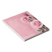 Roze Rozen AANGEPASTE NAAM Boodschappenlijstje Notitieblok (Schuin)